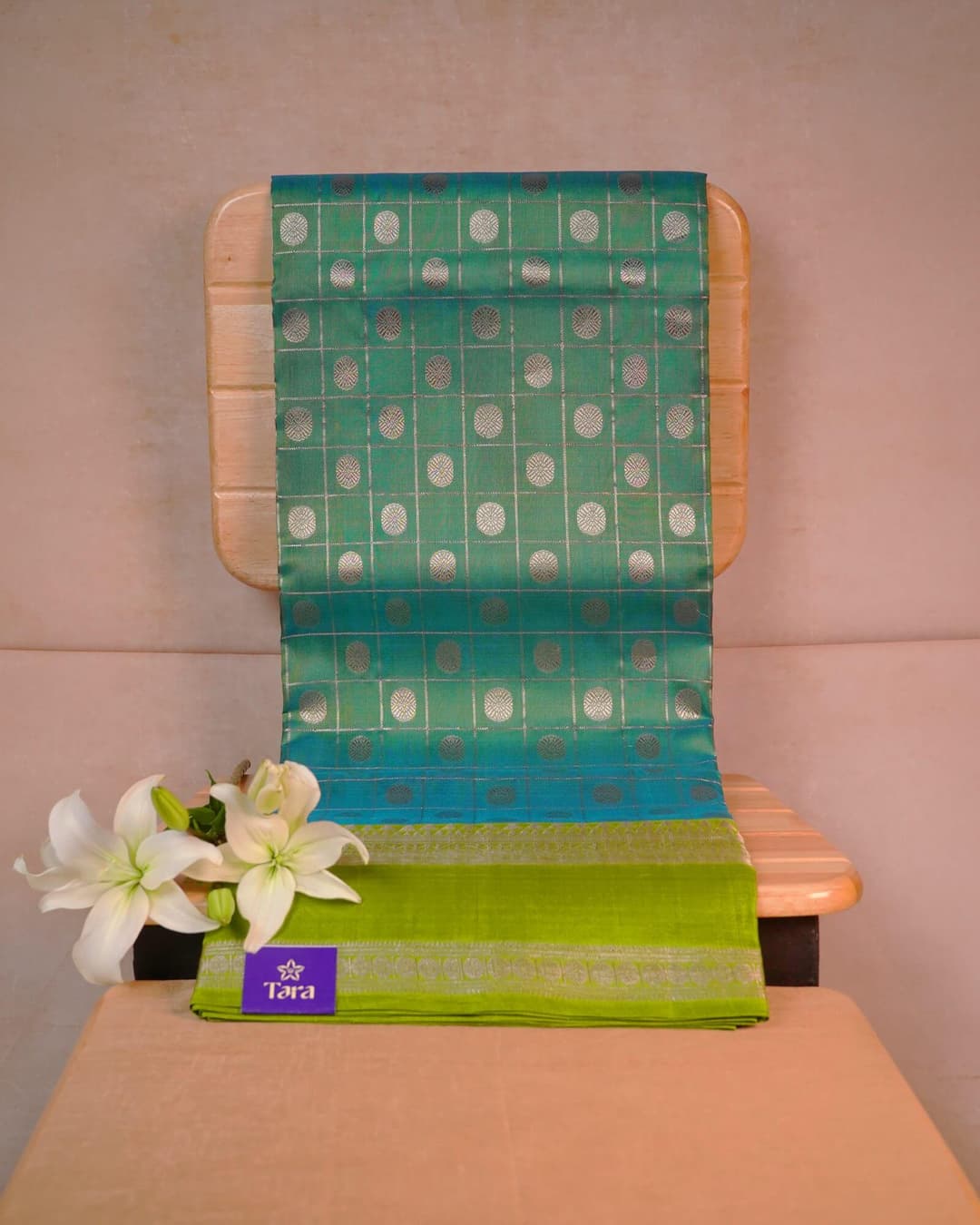 Venkatagiri Pattu Saree – Green with Lime Border
